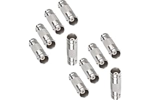 XMSJSIY BNC złącze żeńskie na żeńskie złącze BNC łącznik prosty przedłużacz adapter do systemu monitoringu kamery CCTV - 10 szt