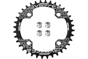 Bynccea Plateau de Pédalier 104 BCD 32T 34T 36T 38T Large vélo Simple Plateau pour vélo avec 8 9 10 11 12 Vitesse pour vélo de Route, vélo de Montagne, vélo de VTT