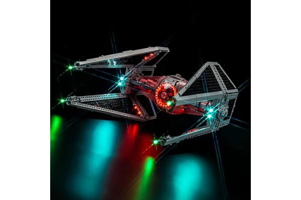 Kit d'éclairage LED BrickBling pour Lego 75382 TIE Interceptor, kit d'éclairage décoratif pour Lego Star Wars TIE Interceptor Jouet créatif - Version standard