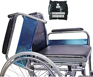 KHL Foldable Wheelchair with Commode with Detachable Footrest and Flip-back Armrest