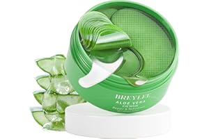 BREYLEE Aloe Vera Eye Masks– 60 Pcs - Puffy Eyes and Dark Circles Treatments – Look Younger and Reduce Wrinkles and Fine Lines Undereye, Improve and Firm eye Skin - Pure Natural Material Extraction