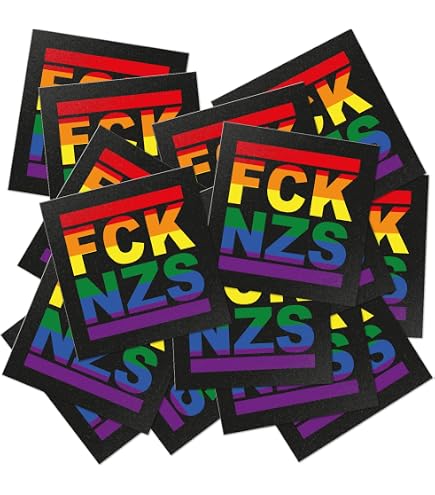 100 Adesivi FCK AFD & NZS 7,4x7,4 Cm - Adesivi In Vinile Per Auto, Laptop, Con Messaggio Politico - 4