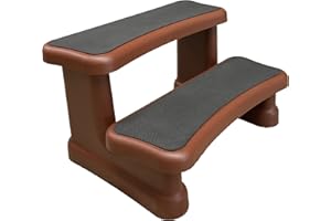 Happy Hot Tubs Spa Steps 2 Tier Padded Tub Step for Spas - Available in Brown or Grey (Brown)