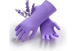 VGO... VGO 1Par Guantes de limpieza doble capa y TPE grado alimentario.Resistentes al calor 100°C y frío -10°C,antialérgicos,sin olor,antiadherentes.Para limpieza doméstica e industrial (TP1117,Violeta,M)