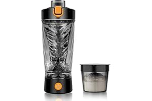 MOUNTOP Electric Protein Shaker Bottle, Mixer Cup for Shakes and Meal Replacements, BPA-free, Portable Blender Cup with a Supplement Storage, USB Rechargeable Shaker Cups for Protein Shakes 550ml (Black)