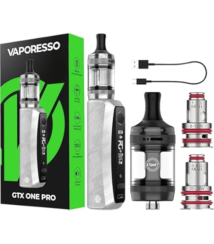 Vaporesso GTX ONE Kit con capacità di 3ml con bobine GTX mesh compatibili  con una batteria da 2000mAh Senza nicotina, Argento : Amazon.it: Elettronica