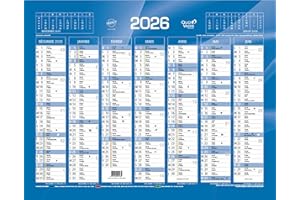 NEUTRAL Quo Vadis - Calendrier De Banque Bleu 43x34 cm Année 2026 - 43 x 34 cm carton rigide