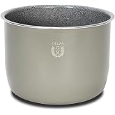 GM Ceramic Pan with Non-Stick Three-Layer Excelsior Suitable for GM Programmable Cookers 6 Litres, Grey