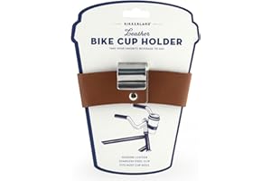 Kikkerland Leder Kaffeehalter Fürs Fahrrad Porte-café en Cuir pour vélo Mixte, Marron, S, M, L
