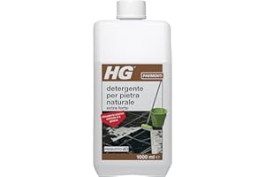 HG Natural Stone Cleaner Detersivo per Pavimenti in Pietra Naturale, Rimuove Grasso e Sporco Ripristina la Lucentezza delle Piastrelle in Marmo, Granito, Ardesia e Quarzo, 1 litro