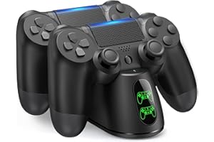 HEYLICOOL PS4 Controller Charger,PS4 Wireless Dock Charger Dual USB Fast Charging Dock for PS4/ Pro /PS4 Slim Controller, Charging Docking Station with LED Indicator for DualShock 4