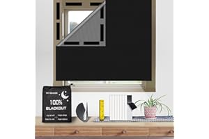 Gigmeta Estores Opacos sin Taladrar, 200x 145cm Tela Oscurecedora Ventana Portátil, Persiana Térmico para Caravana Protección Solar con Velcro Adhesivo