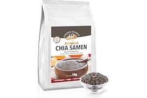 ‎GOLDEN PEANUT GOLDEN PEANUT Premium Chia Samen 1 kg schwarz-weiß Salvia Hispanica viele Quellstoffe Omega 3 Antioxidantien
