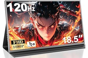 COOLHOOD Monitor Portatil 18.5 Pulgadas - Pantalla Portatil IPS 1080P HDR FreeSync, VESA Mini HDMI/USB-C, Portable Monitor para Ordenador Teléfono PS5 Xbox