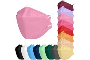 TubeRoo FFP2 Maske Bunt Farbig Fischform 5 Stück Masken, Blau Grau Beige Rot Pink Rosa Orange Schwarz Weiß Hellblau Dunkelgrau, Versand aus Deutschland, Atemschutzmaske, Mundschutz
