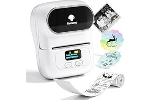Phomemo M110 Etiquetadora Bluetooth Portátil Etiquetadora Adhesivas Compatible con Android y iOS, Impresora Etiquetas Autoadhesivas térmicas para código de Barras, hogar, pequeñas Empresas, Blanco