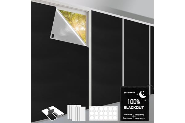 Alikiai Takfönster mörkläggning 300 x 145 cm, 420D Oxford 100 % fönster mörkläggningstyg, solskydd värmeskydd, bärbar resa mörkläggningsgardin