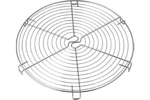 Dr. Oetker Griglia Gratella Raffedda torte in Acciaio Inox Cromato con 6 piedini di appo, Dim Ø33,5x2,3 cm adatto per glassare e raffreddare, Torte, Biscotti e Dolcetti