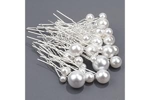 LECTNORE 18Pcs Bridal Pearl Bobby Clips U Shaped Hair Pins Set for Wedding, Bride, Bridesmaid, Girls, Women (Silver)