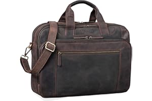 STILORD Herren-Businesstasche aus Leder braun - große 15,6 Zoll Laptoptasche - Männer-Aktentasche - Vintage Umhängetasche aus Rindsleder 'Nelson'
