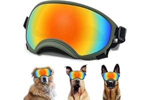 NICERINC PET Dog Sunglasses, Dog Goggles with Adjustable Strap, UV Protection, Windproof, Suitable for Large Medium-Dogs, Dogs Eyes Protection