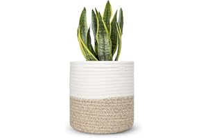 FairyLavie 20CM Rope Plant Basket, for 15CM - 17CM Planter, Reinforce Rope for Easier and Faster Shape Recovery, Multifunctional Basket Ideal Choice for Home Decor and Storage