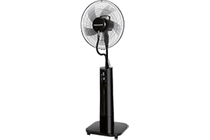 PROFI CARE ProfiCare PC-VL 3089 LV Ventilatore a 3 stadi nebulizzazione dell'acqua tramite AMAZON ALEXA + GOOGLE ASSISTANT, oscillante, con telecomando, nero, 330890