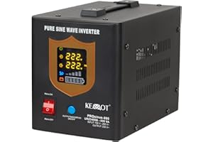 Notstromversorgung KEMOT PROsinus-800URZ3405B Wechselrichter Reiner Sinus Ladefunktion 12V 230V 800VA/500W, schwarz