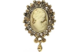 LEGENDTECH Mode Broche, Vintage Camée Style Victorien Pendentif Broche Broche Pour La Fête De Mariage Femmes Or