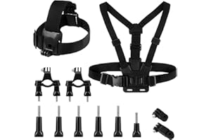 LEDOO Action Camera Accessories Kit, Adjustable Chest Mount, Harness Mount, Replacement Chest Strap Mount Compatible with Hero 8 7 6 Crosstour Akaso EK7000 Brave 4 Campark ACT74