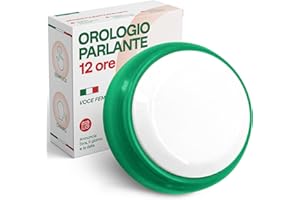 TOP LIFE Orologio Parlante Formato 12 Ore - Più Facile da Capire - per Anziani, Ipovedenti, Ciechi, Malati di Alzheimer - Sveglia ad Alta Visibilità, Voce Italiana