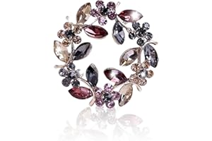 Yamobi Spilla da donna di cristallo elegante spilla da spilla per cappotto da donna vestiti vestiti distintivi fatti a mano ghirlanda colorata strass spille fiori di rosa spilla, multicolore, L