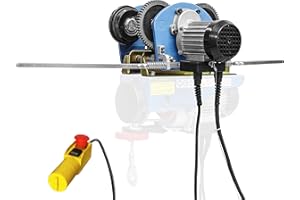 Güde Carretilla GLK 1000 1717 (230 V, 200 W de potencia del motor, carga máxima de 1000 kg, longitud del cable de control de 5 m, desconexión final en ambas direcciones, soporte para poleas y poleas
