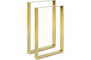 Magnetic Mobel 2 gambe da tavolo in metallo per scrivania, tavolo da pranzo, piedini per mobili, supporto da tavolo (oro, profilo 6 x 2 cm, 50 x 100 cm (Bartisch)