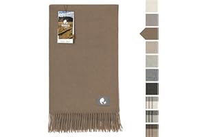 HANSA-FARM fairalpaka Baby Alpaca Throw Plaid | 100% Alpaca Wool | Meets Öko-Tex 100 Standard | Alpaca Blanket Woollen Blanket Col03 Braun Uni