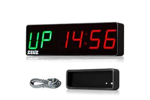 ZEUZ® Mini Crossfit, Fitness & Sport Intervalle Minuterie - Chronomètre, Compte à Rebours & Compte à Rebours - Tabata & HIIT Numérique GYM Horloge - 15,5 x 2,2 x 4,7 CM