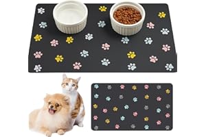 DABBOO Tappeto per Ciotole Cane Tappetino per cani e gatti Tappeto Antiscivolo per Animali Tappetino Assorbente per Animale Tappetino per Il Cane Ripulibili per Conigli Criceti e Altri Animali (50 X 30 CM)