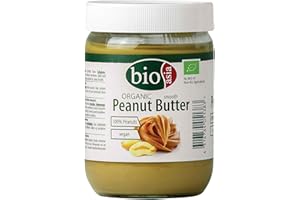 BIOASIA Crema de cacahuete ecológica – Peanut Butter – hecha con 100 % cacahuetes tostados, cremosa, sin aditivos, en tarro de cristal, vegana y sin gluten, 500 g