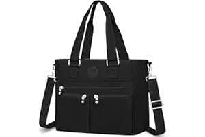VOBUKE Women's Large Handbag Nylon Shoulder Bag Large Waterproof Crossbody Bag with Many Compartments Tote Bag Medium Shoulder Bag Women's Handbag with Wide Strap for University School Shopper