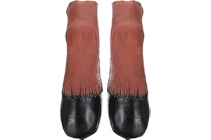 TENDYCOCO 1 Pair Rubber Horse Hooves Animal Glove Halloween Party Adult Costume Props (Light Brown)