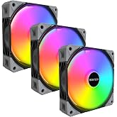 MONTECH E28 ARGB 120 mm Kasa Fanı, Gelişmiş Soğutma Verimliliği i&ccedil;in 28 mm Kalınlığında Fan, PWM 4 Pimli, FDB Rulman, Sessiz 