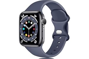 Epova Pasek kompatybilny z Apple Watch, 38 mm, 42 mm, 40 mm, 44 mm, 41 mm, 45 mm, miękki silikon, zamienny pasek kompatybilny z iWatch SE Series 7 6 5 4 3 2 1