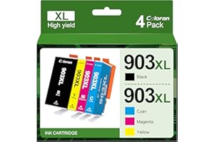 COLORAN 4-Pack 903XL Alta Resa Cartucce Compatibili per HP 903 XL Multipack per HP OfficeJet 6950 6960 Per OfficeJet pro 6960 OfficeJet Pro 6970 All-in-One Stampante (Nero Ciano Magenta Giallo)