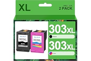 HALLOLUX 303 XL Remanufacturées Cartouches d'encre Remplacement pour HP 303 303XL 303 XL pour HP Envy Photo 6220 6230 7134 7830 6234 6232 7130 (Noir Tri-Colore, 2-Pack)