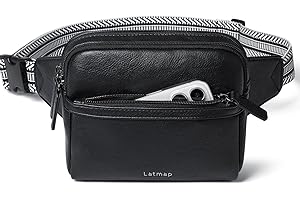 LATMAP Riñonera Bolso Mujer,Riñonera Mujer PU Cuero Riñoneras Lmpermeable Unisex Cinturón Ajustable Bolso Pequeño Mujer para Viaje Senderismo Correr