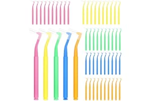 ‎JJSHUND 50 Stück Interdentalbürsten Bunt, 5 Größen (0.66-1.55mm) Angle Zahnzwischenraumbürsten, Zahnreinigung Dentalbürsten für Zahnspangen Reinigen