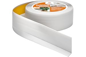Quest Battiscopa Morbido Adesivo - 50 mm x 20 mm - Listello in PVC, Finitura Flessibile, Profilo Angolare per Cucina, Bagno, Parete, Pavimento - Decorativo (Grigio cenere, 5m)