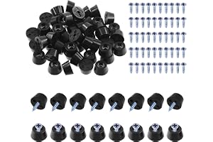 Swpeet 50 st 0,47 x 0,31 x 0,27 tum möbeldynor svarta runda gummifötter dynor med 55 st M3 × 16 mm skruvar, runda halkfria sv