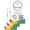 tapSnap Google Review Cards - QR & Tap NFC - 3-Cards Pack - Reusable Google QR & Tap NFC Review Card - iPhone & Android - Boost Google Business Reviews | Powered by TapFive (3-Cards Pack)