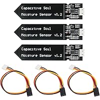 KeeYees 3 Stück Bodenfeuchtesensor Kapazitive Analoger Hygrometer Feuchtigkeitssensor ohne Korrosion für Arduino